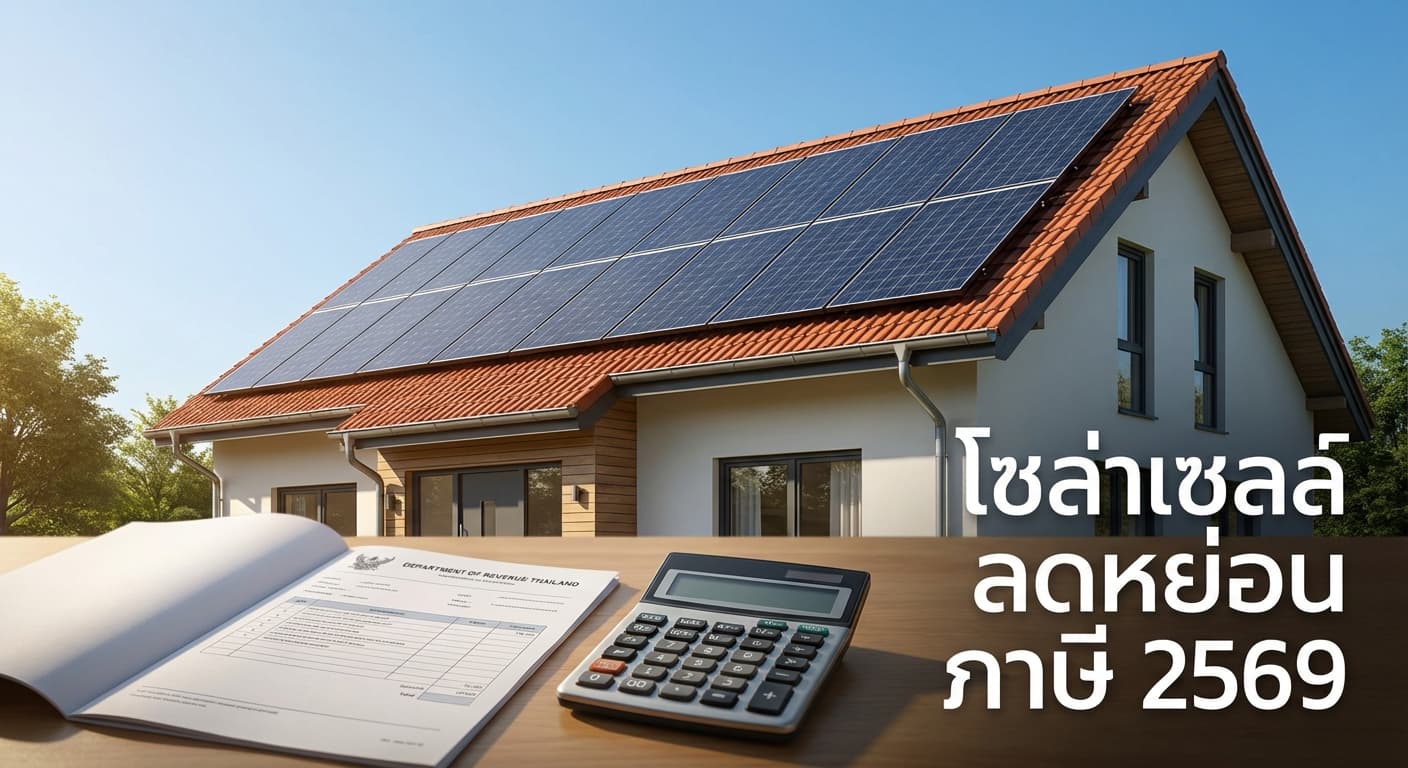 โซล่าเซลล์ ลดหย่อน ภาษี 2569 คุ้ม 2 ต่อที่อยุธยา ติดกับเอนีเทค ประหยัดไฟแถมลดภาษีได้จริง